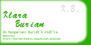 klara burian business card